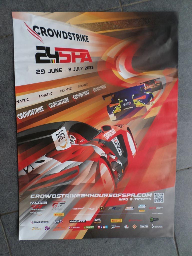 24 H de Spa Francorchamps - affiche 2023, Verzamelen, Posters, Gebruikt, Sport, A1 t/m A3, Rechthoekig Staand, Ophalen of Verzenden