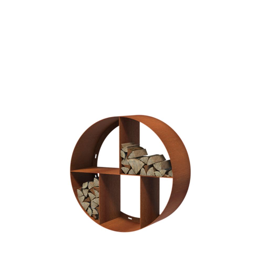 houtopslag cortenstaal (rond wandmodel voor ophanging), Tuin en Terras, Tuinhaarden, Nieuw, Verzenden