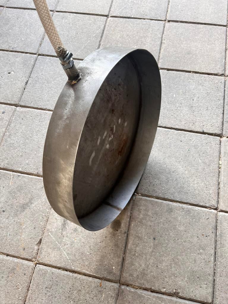 Rvs lekbak diameter 50cm 8cm hoog met uitloop, Ophalen