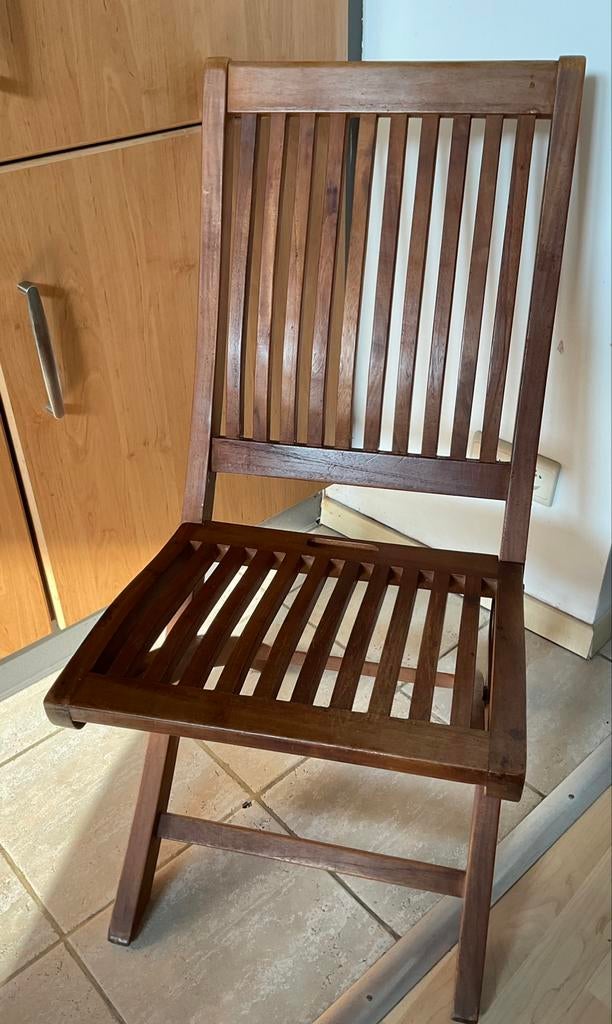Chaise en teck pliable, Jardin & Terrasse, Chaises de jardin, Enlèvement, Utilisé