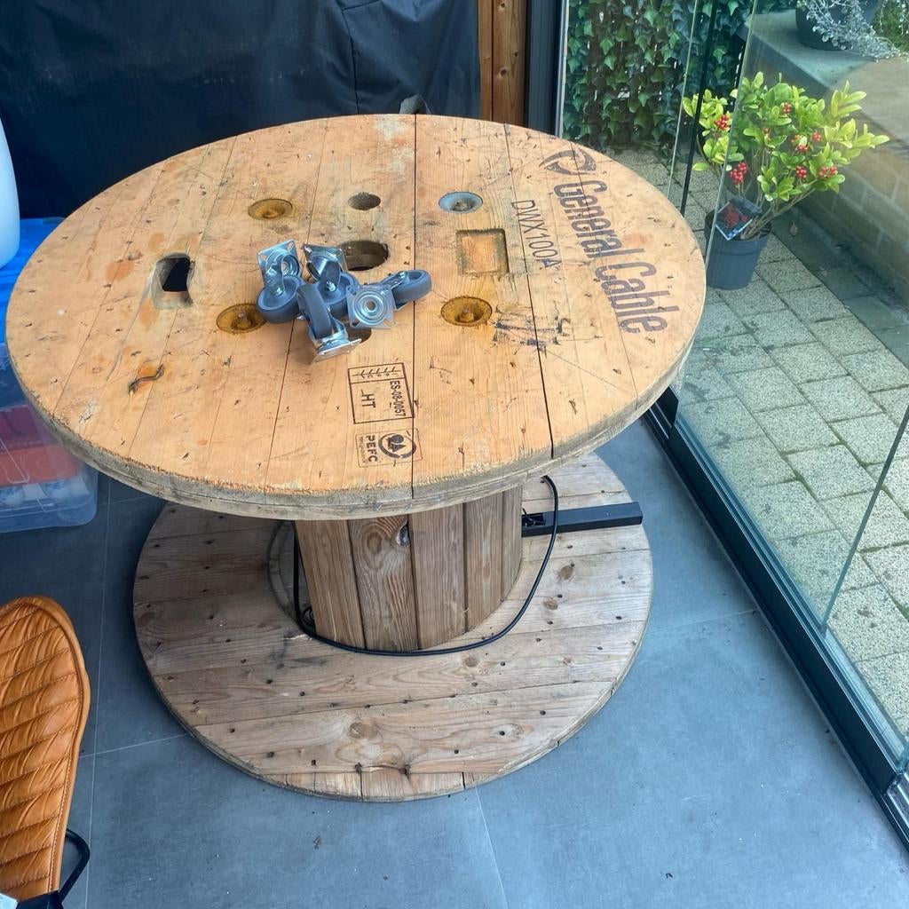 Kabel haspel, Ophalen, Gebruikt, Rond, Hout