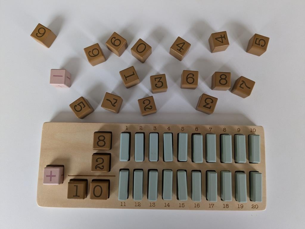 Houten rekenblokjes, Ophalen, Zo goed als nieuw, Rekenen