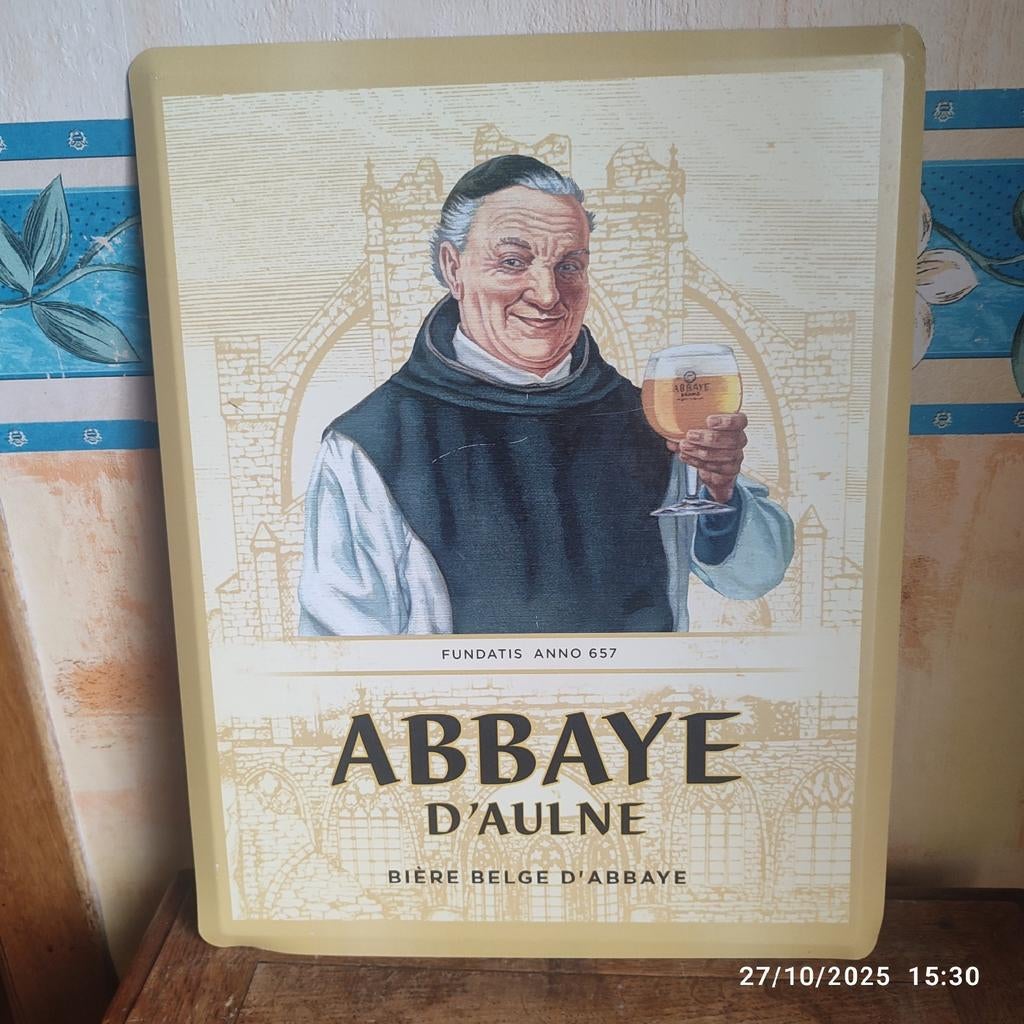 Plaque en métal .
Bière ABBAYE. D'AULNE ., Enlèvement ou Envoi, Utilisé, Panneau, Plaque ou Plaquette publicitaire, Autres marques