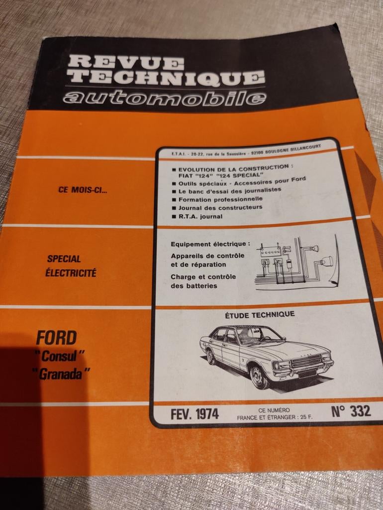 RTA Ford consul granada / fiat 124 124 S, Enlèvement ou Envoi