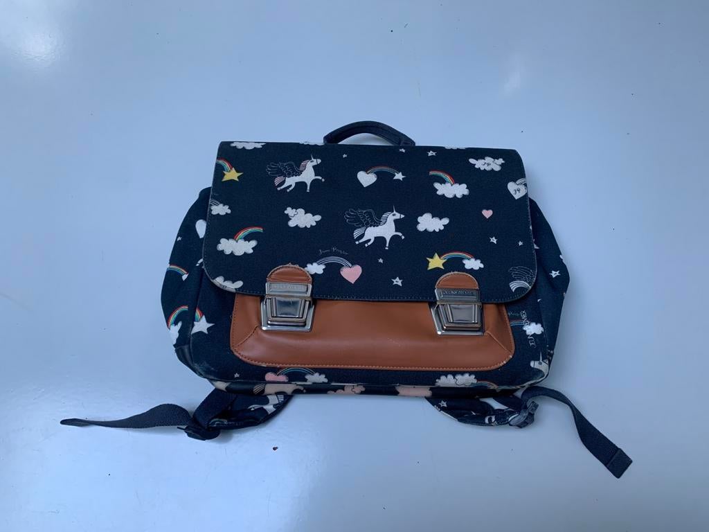 Jeune premier boekentas unicorns, Handtassen en Accessoires, Tassen | Schooltassen, Ophalen, Gebruikt, Blauw, Rugtas