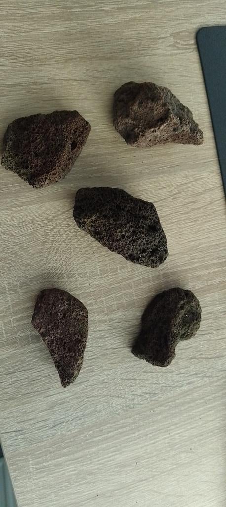 5 middel grote lavastenen(lava rocks)  aquarium/terrarium, Ophalen, Zo goed als nieuw, Sierelement