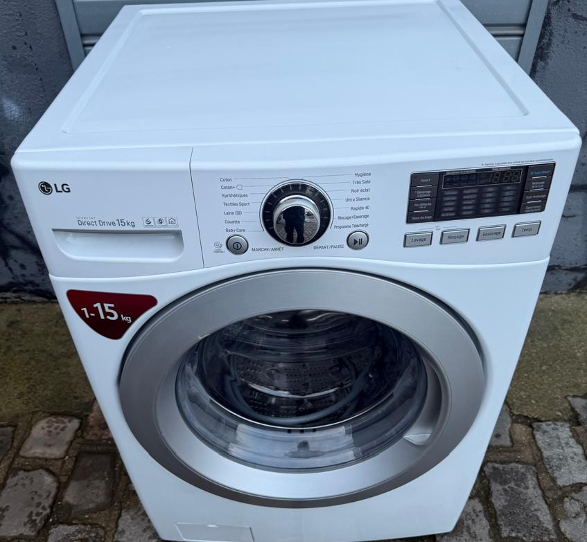 Garantie 1ans XXL Lave linge LG Grand format 15kg./WI-FI/A++, Elektronische apparatuur, Wasmachines, Ophalen, 10 kg of meer, Zo goed als nieuw