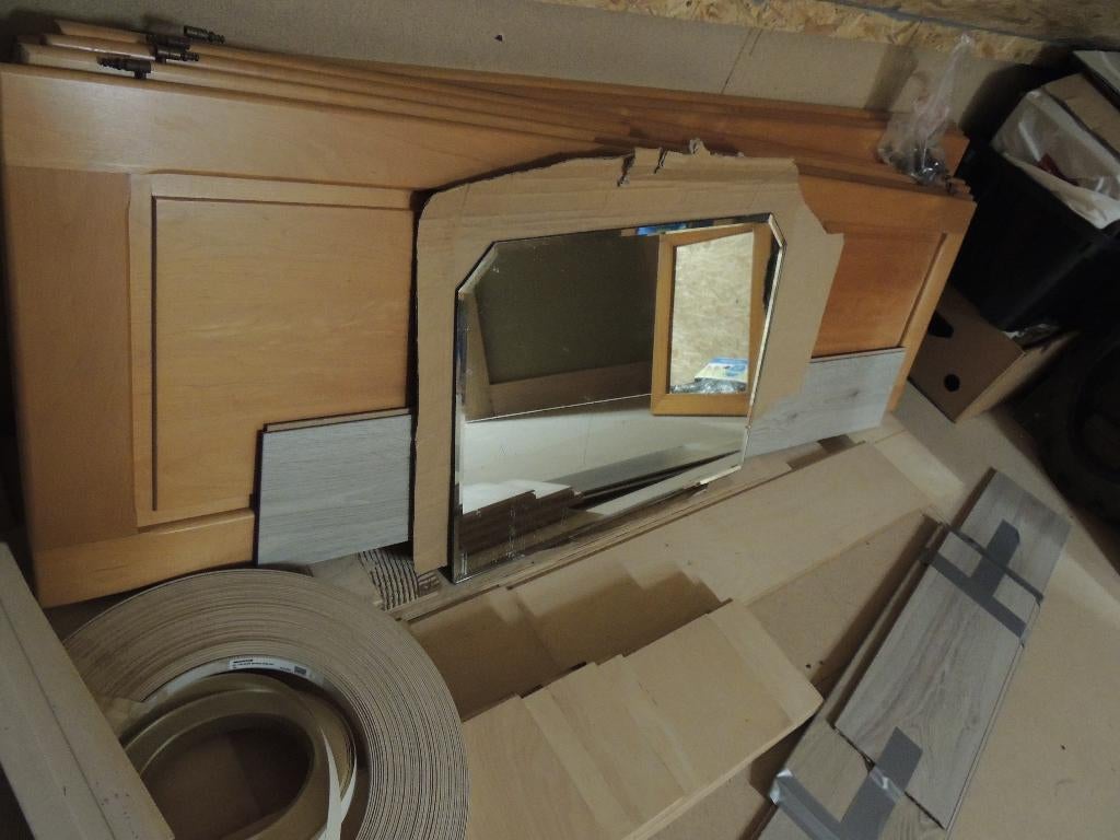 oude geslepen spiegel, Ophalen, Overige vormen, 50 tot 100 cm, Minder dan 100 cm