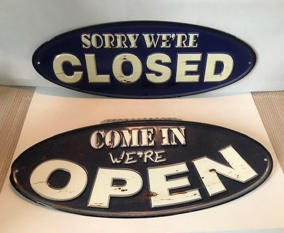 Emaille reclame borden Winkel Open/Closed vintage😎😍💎🎁👌, Ophalen of Verzenden, Zo goed als nieuw, Gebruiksvoorwerp