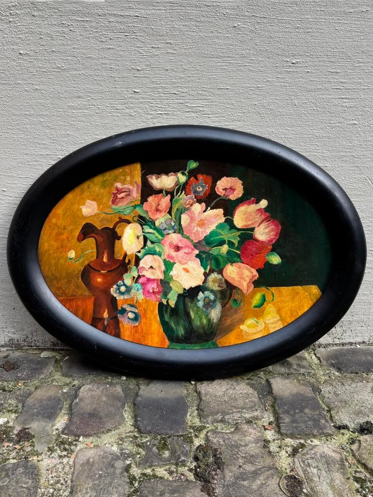 Peinture à l'huile de nature morte de fleurs (50x71), Antiquités & Art, Art | Peinture | Classique, Enlèvement