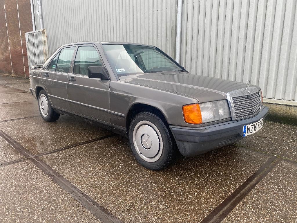 Mercedes 190D, 2.0 Diesel, 1985, Skai Leder W201, Autos, Argent ou Gris, 4 portes, Entreprise, Boîte manuelle