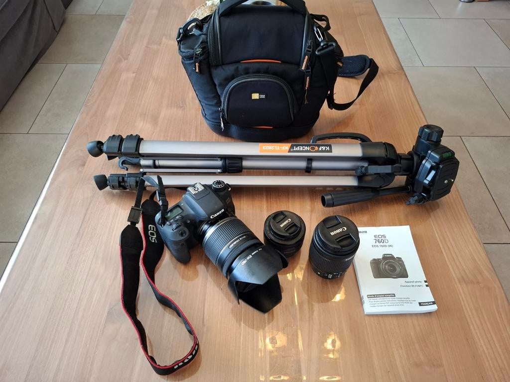Canon eos 760d + 3objectifs + trépied + sac de transport, TV, Hi-fi & Vidéo, Canon