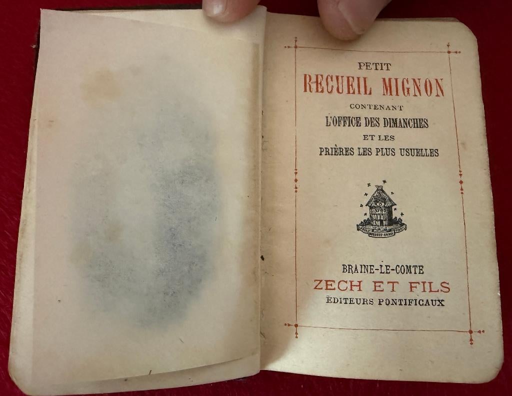 Livre de Messe Petit Recueil Mignon 1909, Enlèvement ou Envoi