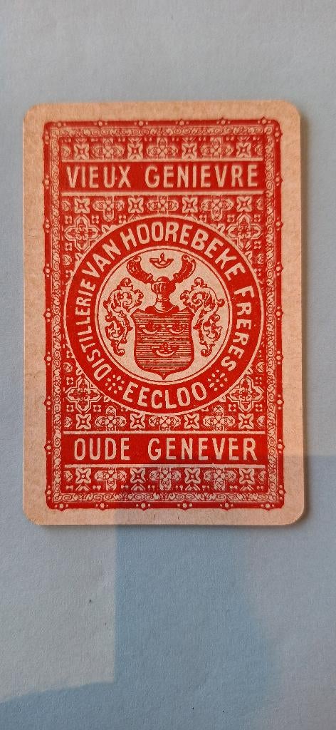 Speelkaart Eecloo_Oude Genever_rood_223, Verzamelen, Ophalen of Verzenden, Gebruikt, Joker(s)