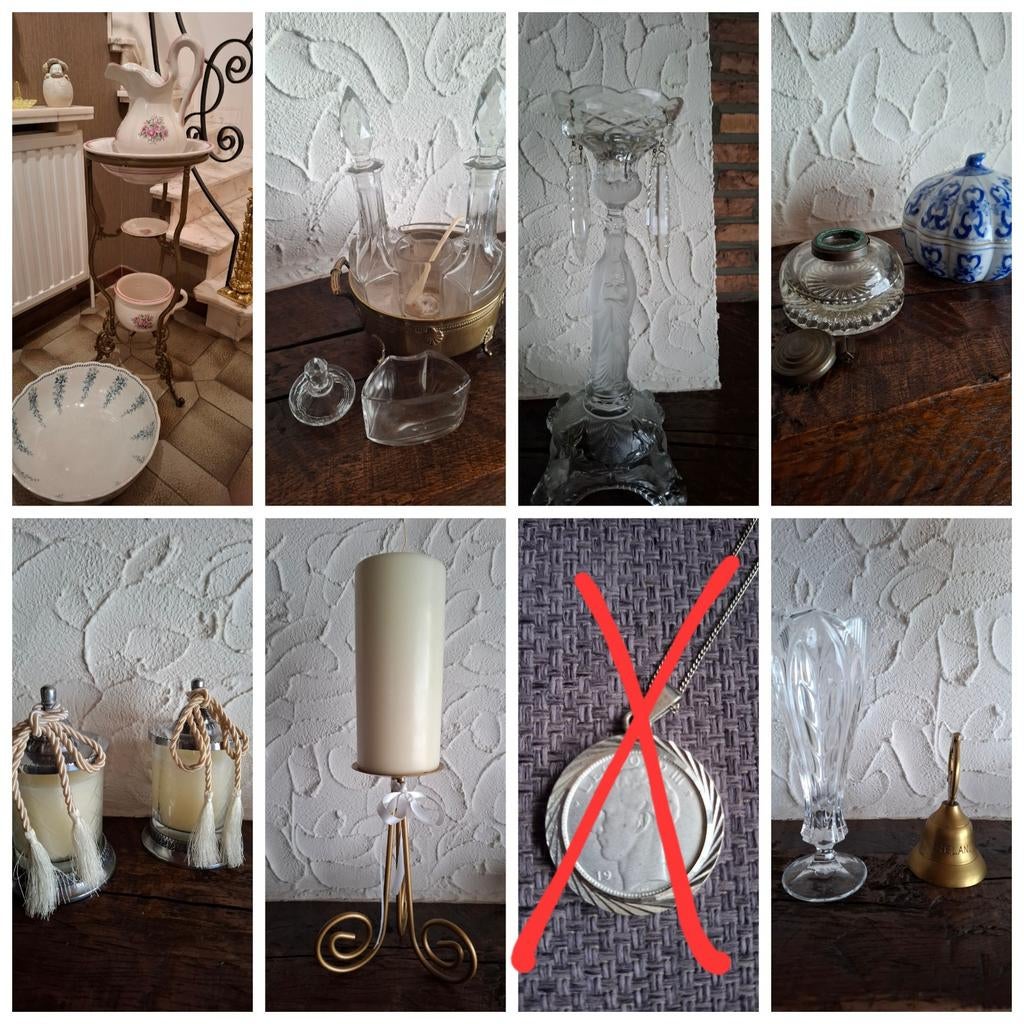Decoratie kandelaar, kruiken,..., Antiek en Kunst, Ophalen, Glas