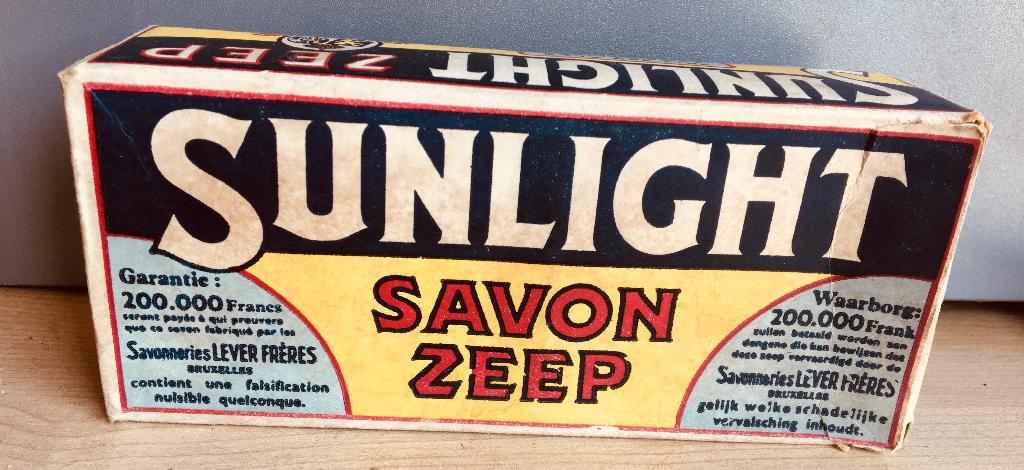 Vintage Sunlight zeep – originele doos met 2 stukken zeep, Verzamelen, Ophalen of Verzenden
