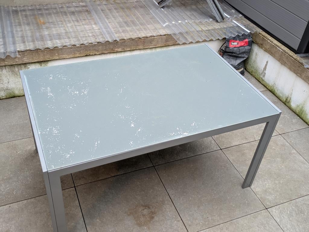 Table de jardin 140cm, Tuin en Terras, Tuintafels, Ophalen, Gebruikt, Rechthoekig, Aluminium