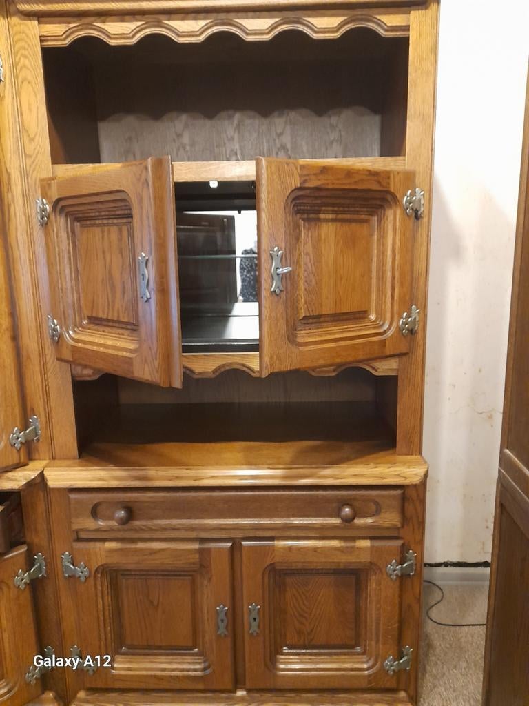 Meuble bar deux corps en chêne, Maison & Meubles, Enlèvement, Chêne