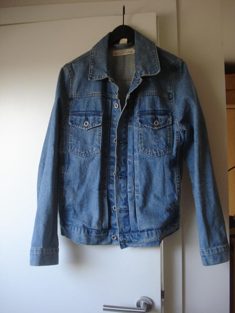H&M Logg jeansjas, heren/jongens. mt S, Kleding | Heren, Blauw, Ophalen of Verzenden, H&M, Gedragen