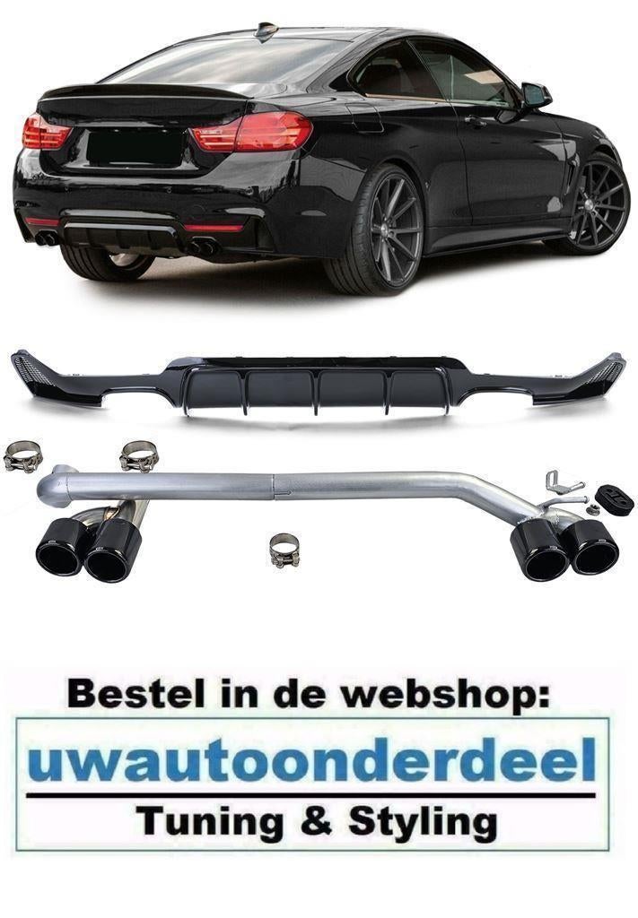uitlaat + Glans Zwart Diffuser Voor Bmw 4 serie F32 F33 F36, Verzenden