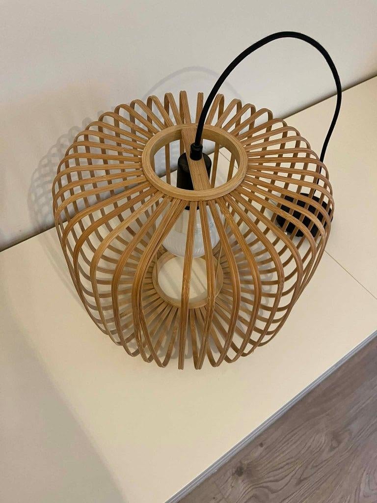 Bamboe hanglamp, Ophalen, Zo goed als nieuw, Hout