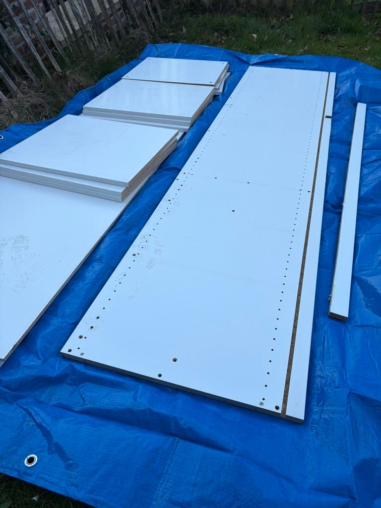 Planches bois stratifiés 18mm a donner, Bricolage & Construction, Enlèvement, Utilisé