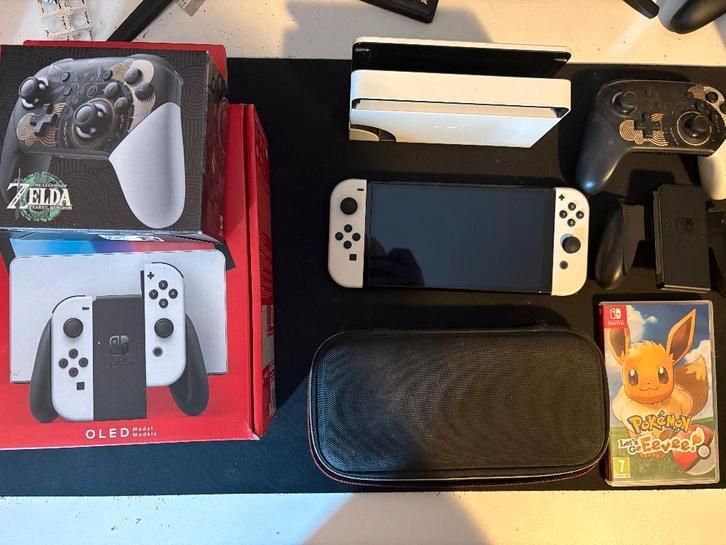 URGENT Pack Switch OLED + 27 scherm + controller + spel, Games en Spelcomputers, Spelcomputers | Nintendo Switch, Ophalen, Nieuw