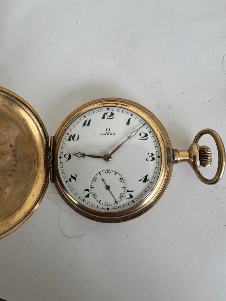 Verguld zakhorloge  omega perfecte staat loopt optıjd, Handtassen en Accessoires, Ophalen, Zakhorloge, Omega, Verguld