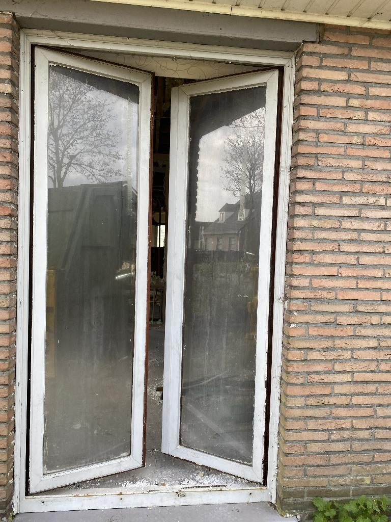 Gratis ramen hout dubbele beglazing, zelf te demonteren, Enlèvement, Utilisé, Fenêtre de façade ou Vitre, Double vitrage