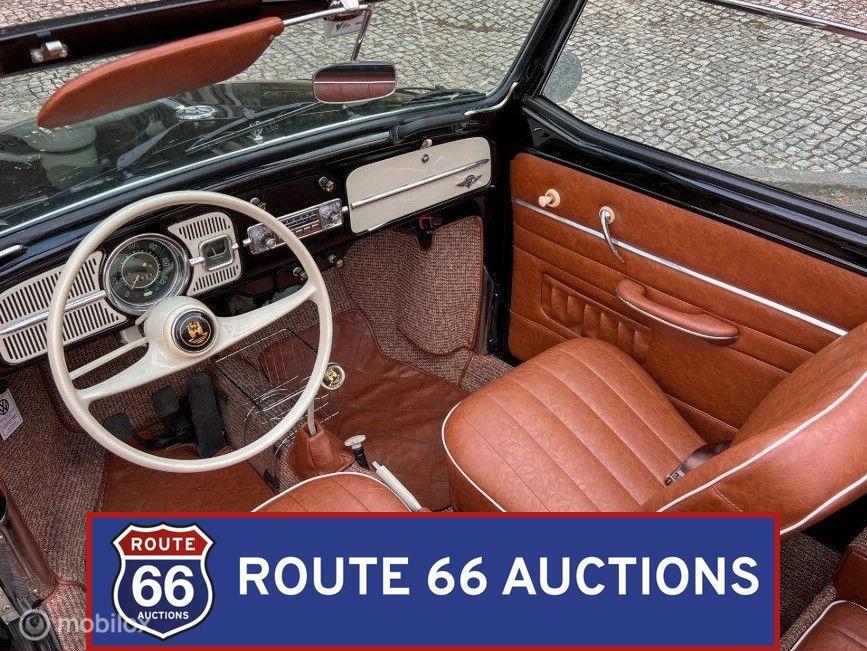 Volkswagen Beetle cabriolet Huebmuller | 1962 | Route 66 Auc, Auto's, Volkswagen, Zwart, Bedrijf, Handgeschakeld