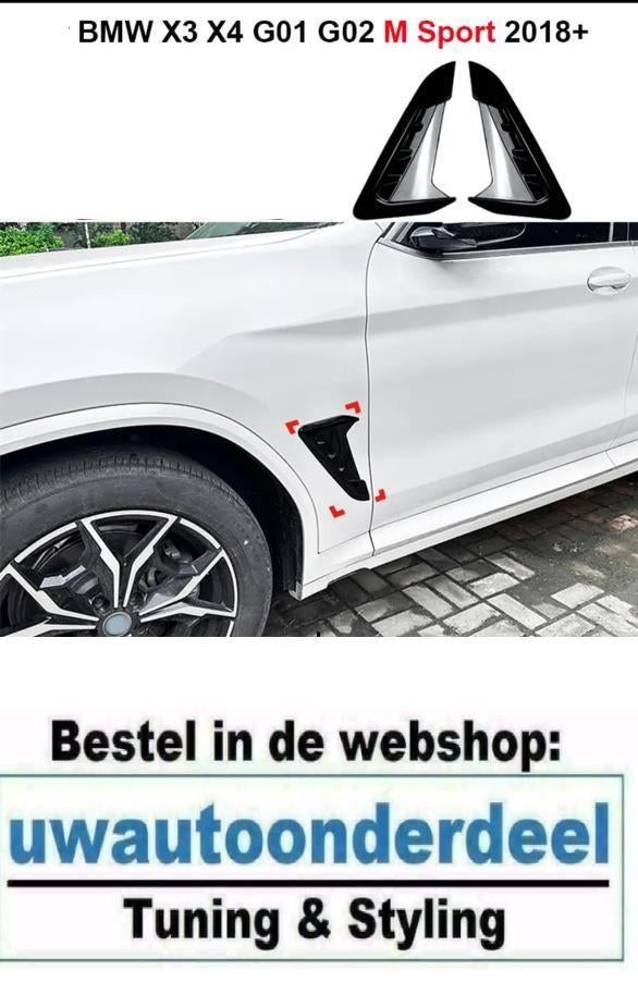 Zijscherm Canard Trim Spoiler Vent Glans Zwart M Look! Voor, Auto diversen, Tuning en Styling, Verzenden