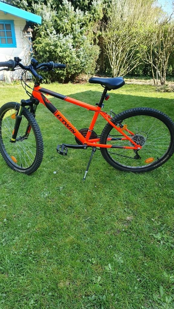 ROCKRIDER 500 DECATHLON 24" GEMENGDE FLUO MTB-FIETS 18 vers, Fietsen en Brommers, Ophalen, Zo goed als nieuw