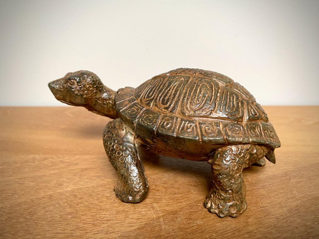Magnifique Tortue Art Déco en Bronze signé  Chenet, Enlèvement ou Envoi, Bronze