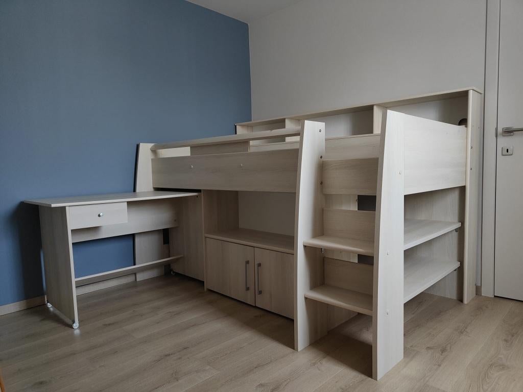 Lit mezzanine avec bureau et rangement, Maison & Meubles, 210 cm, Enlèvement, Moins de 160 cm, Lit mezzanine