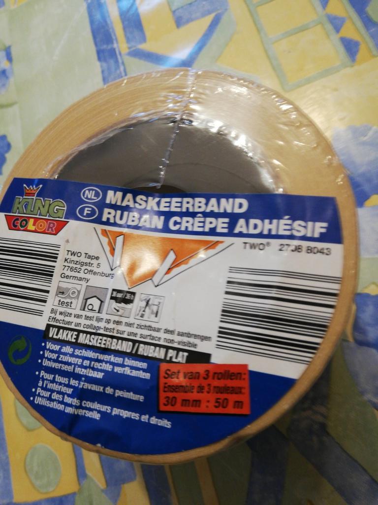 3 rouleau ruban crêpe pour peinture. Neufs., Bricolage & Construction, Matériel de peinture, Enlèvement ou Envoi, Comme neuf