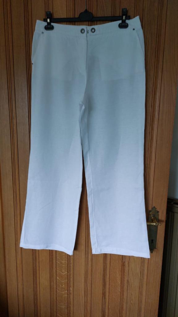 witte linnen broek maat 42  Gerard Darel, Enlèvement ou Envoi, Taille 42/44 (L)