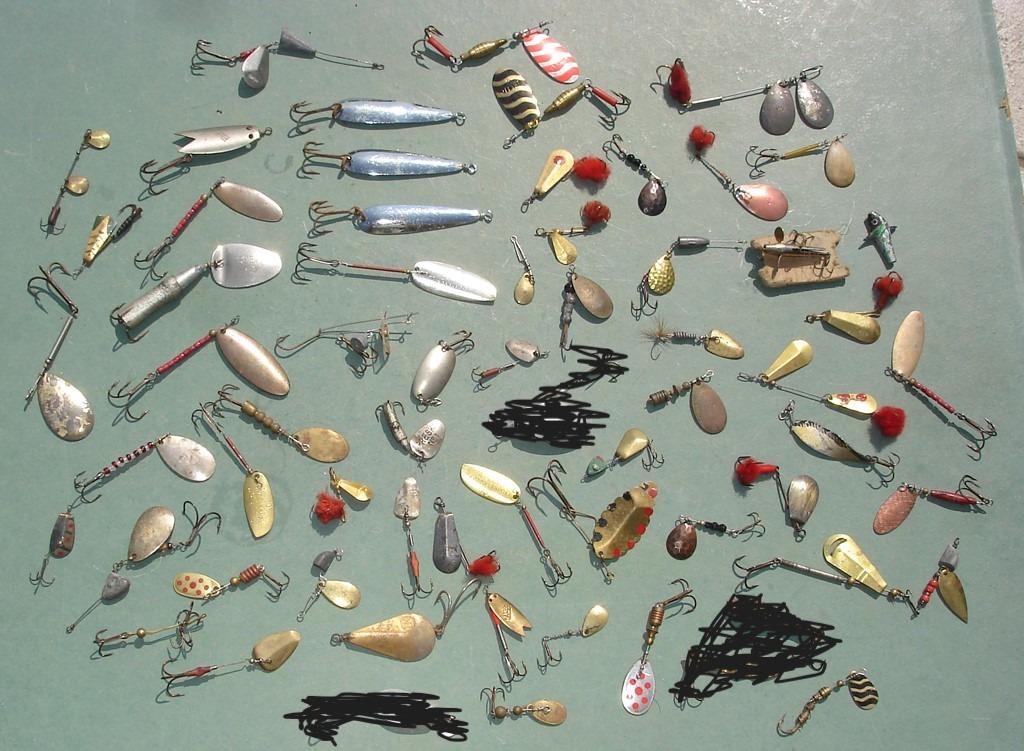 ongeveer 50 oudere spinners voor verzamelaars ,luxor ......., Watersport en Boten, Hengelsport | Algemeen, Ophalen, Gebruikt, Kunstaas