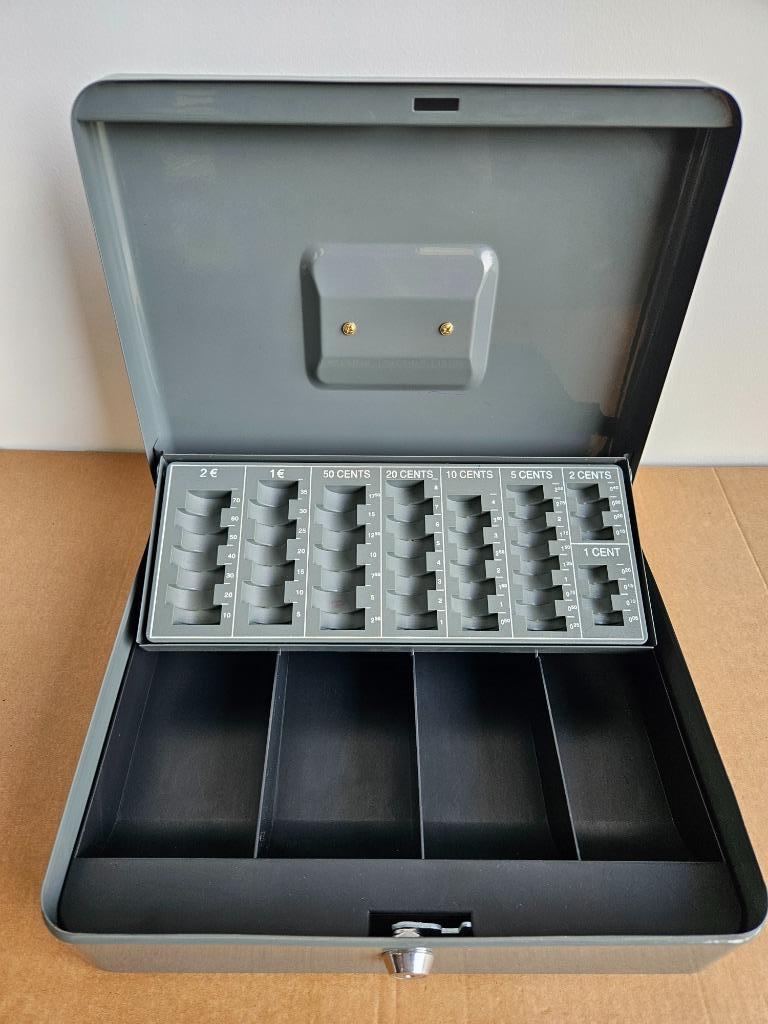 Caisse à monnaie acier gris avec monnayeur, Enlèvement ou Envoi