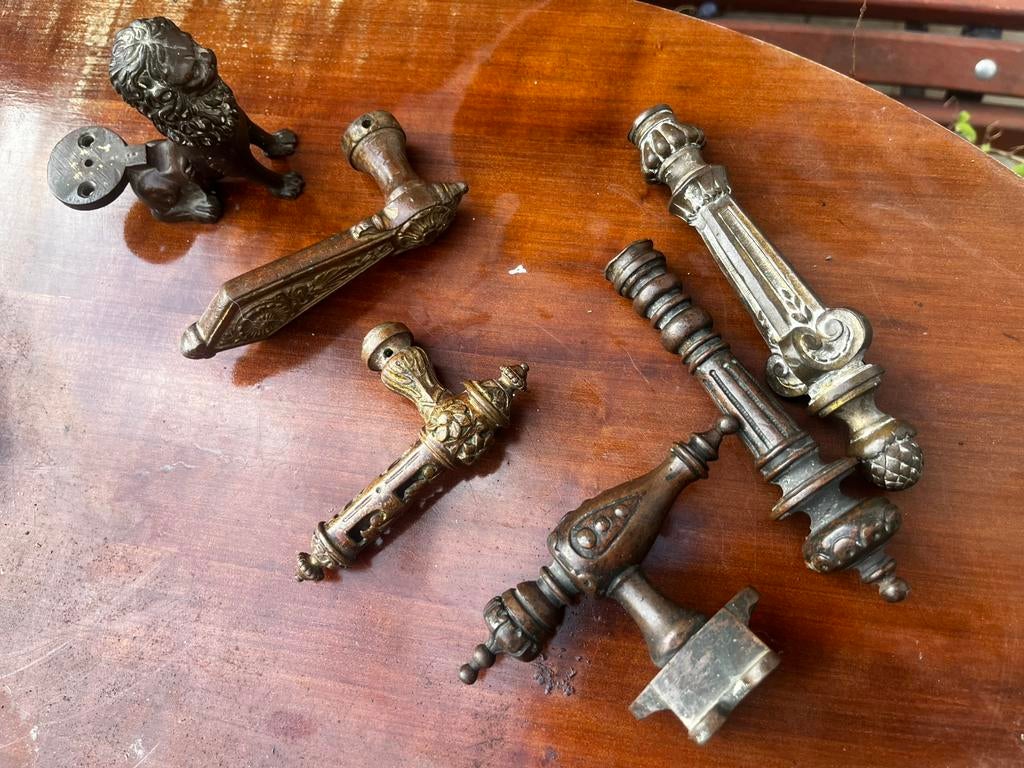 Antiek deurklink, Ophalen of Verzenden, Brons