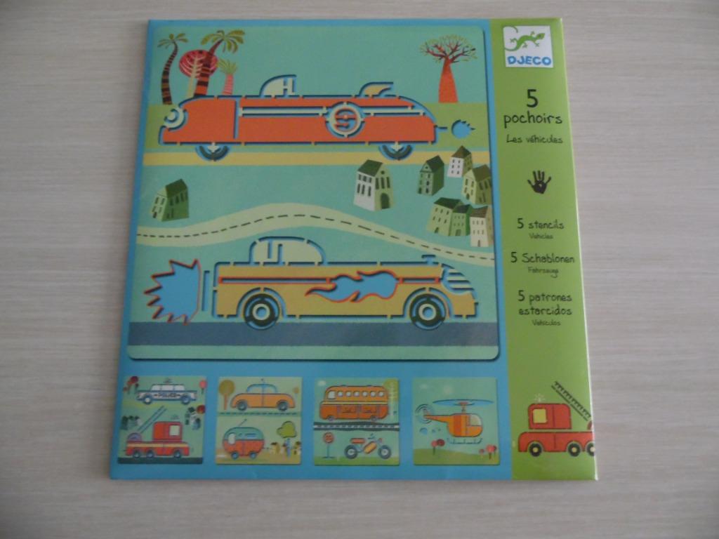 5 STENCILS DJECO VOERTUIGEN, Ophalen of Verzenden, Zo goed als nieuw, Knutselen