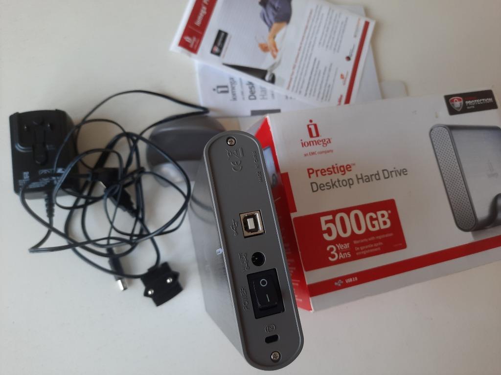 Disque dur externe IOMEGA 500 Go, Computers en Software, Verzenden, Gebruikt, Extern
