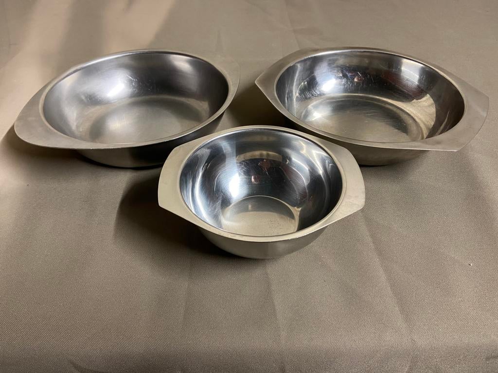 3 inox schotels, Ophalen, Gebruikt, Inox, Overige typen