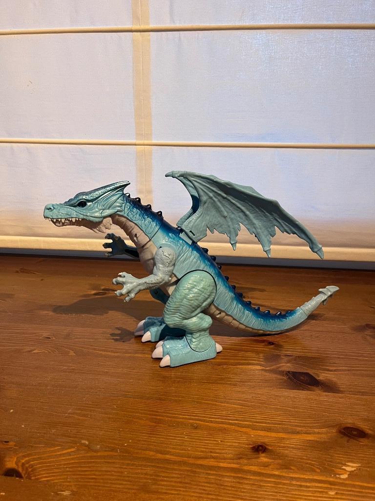 Geautomatiseerde Robo Alive blauwe draak, Kinderen en Baby's, Speelgoed | Actiefiguren, Ophalen, Zo goed als nieuw