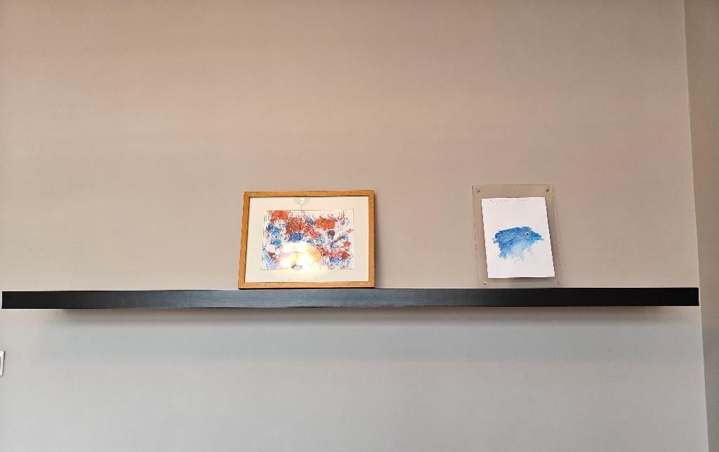 Wandplank Ikea Lack; zwart bruin, Huis en Inrichting, Kasten | Wandmeubels, Ophalen, Overige materialen, 150 tot 200 cm, Zo goed als nieuw