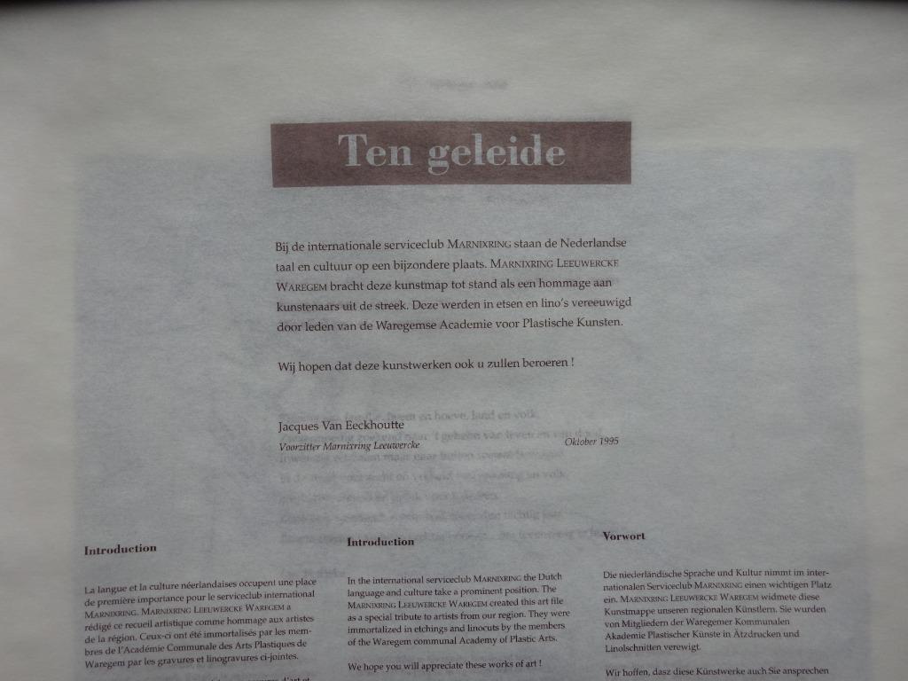 Kunstmap Marnixring Waregem 10 grafieken 1995, Antiquités & Art, Enlèvement ou Envoi
