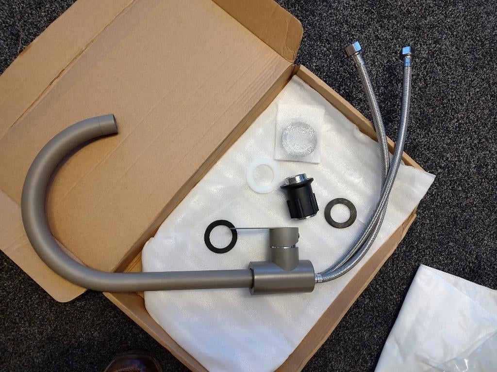 Hoge waterkraan, Ophalen, Nieuw, Chroom, Kraan