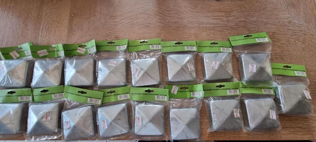 Ornement en métal zingué de poteau bois 9x9 cm, Enlèvement, Neuf, Bois