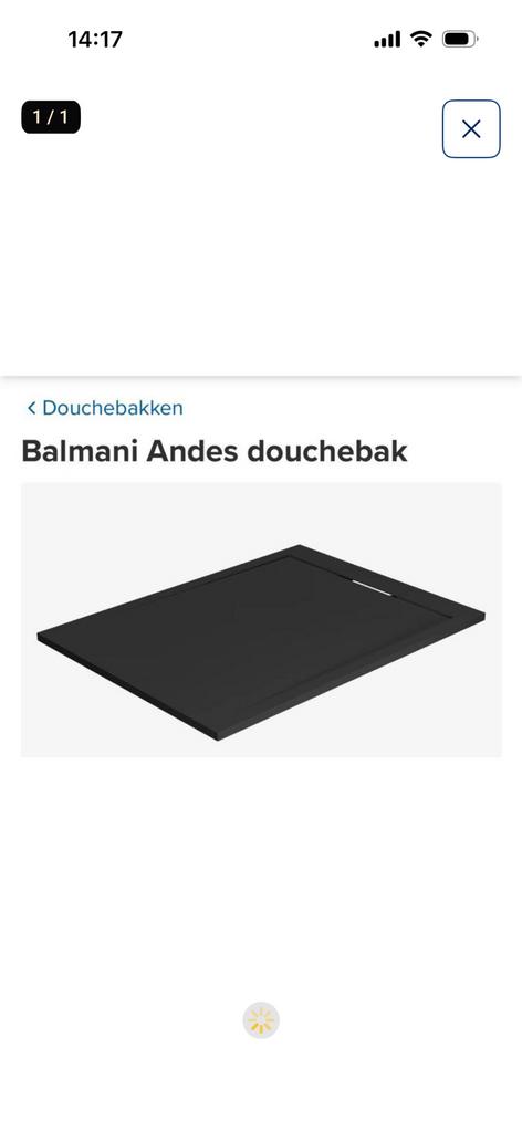 Balmani andes douchebak zwart, Bricolage & Construction, Sanitaire, Enlèvement, Comme neuf