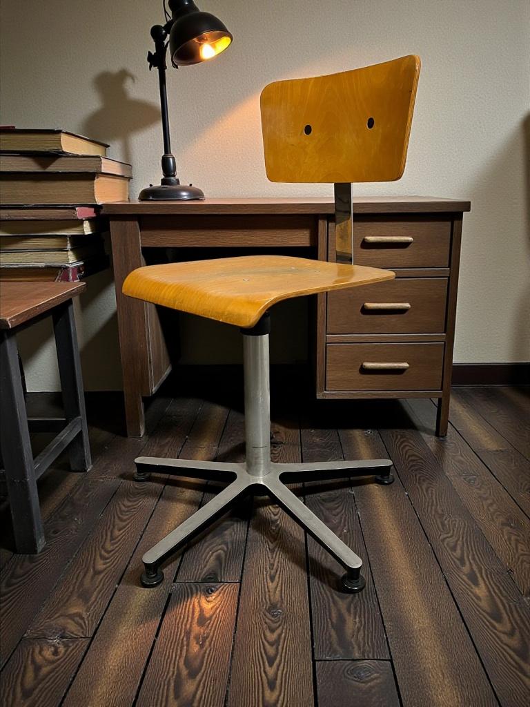 vintage industriële bureaustoel / desk chair, Ophalen of Verzenden