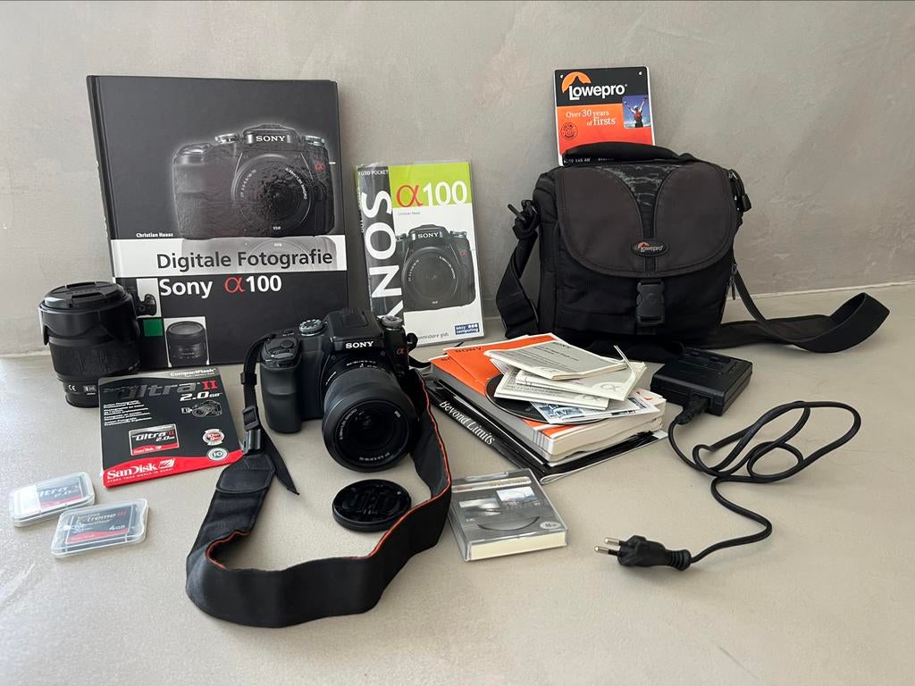 Sony alpha 100 met toebehoren, TV, Hi-fi & Vidéo, Enlèvement ou Envoi, 4 à 7 fois, Utilisé, Sony